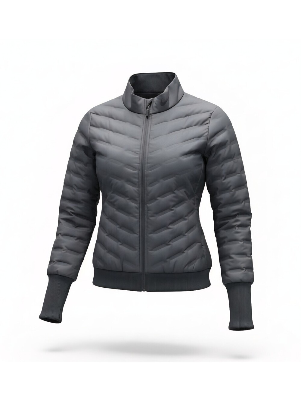 Nike AeroLoft Golf Women's Full Zip Quilted Jacket Repel Black Gray Sz L CK5881